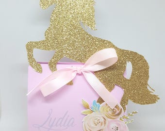 Box of candy sweets - Unicorn-pink-anniversary-child-gold-glitter