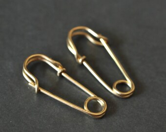 14k gold filled SAFETY PIN earrings - 7/8 inch - small hoop earrings - punk jewelry, fun earrings