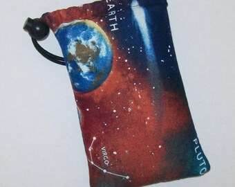 Pipe Pouch, Astronomy Bag, Pipe Case, Space Pipe Bag, Padded Bag, Padded Pipe Pouch, Hippie, Stoner Gift, 420, Pothead Bag - 5" DRAWSTRING