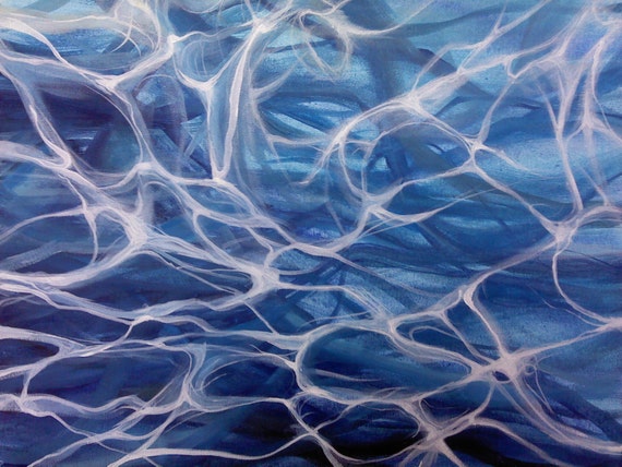 Modern Art Original Painting Water Effect Natural Canvas