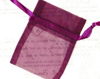 20 x ORGANZA SACHETS AMETHYST ❀ 7.5x10cm - MAT1203 ❀