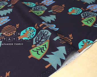 Japanese Fabric Into the Woods - navy blue - 50cm