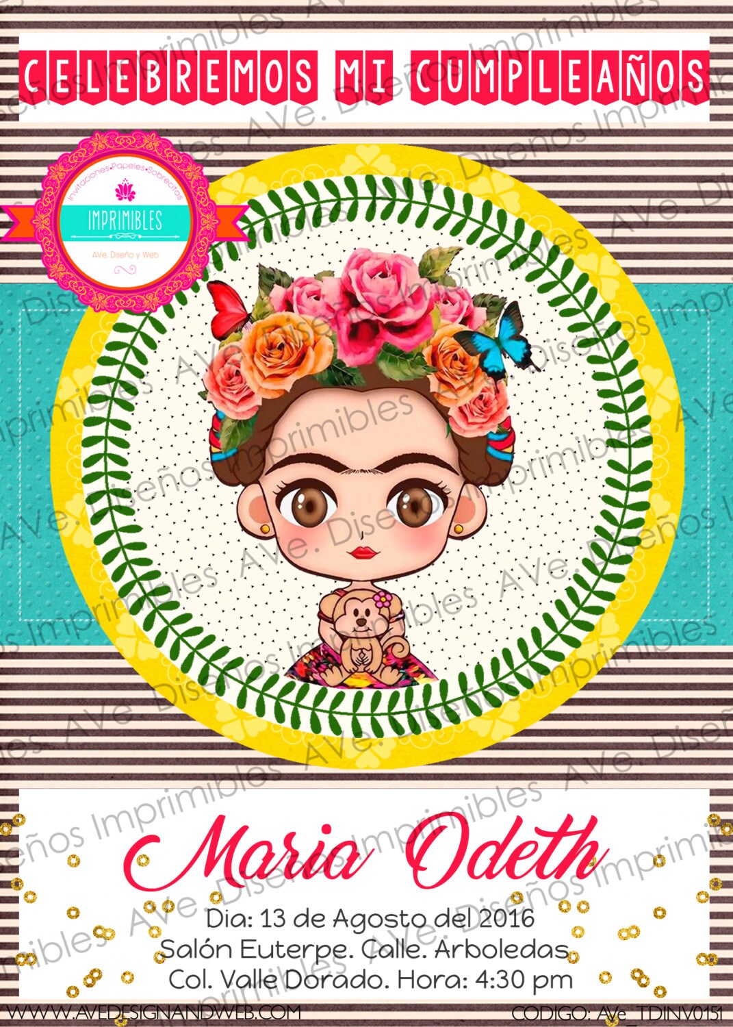 Frida Kahlo Party Invitations 6