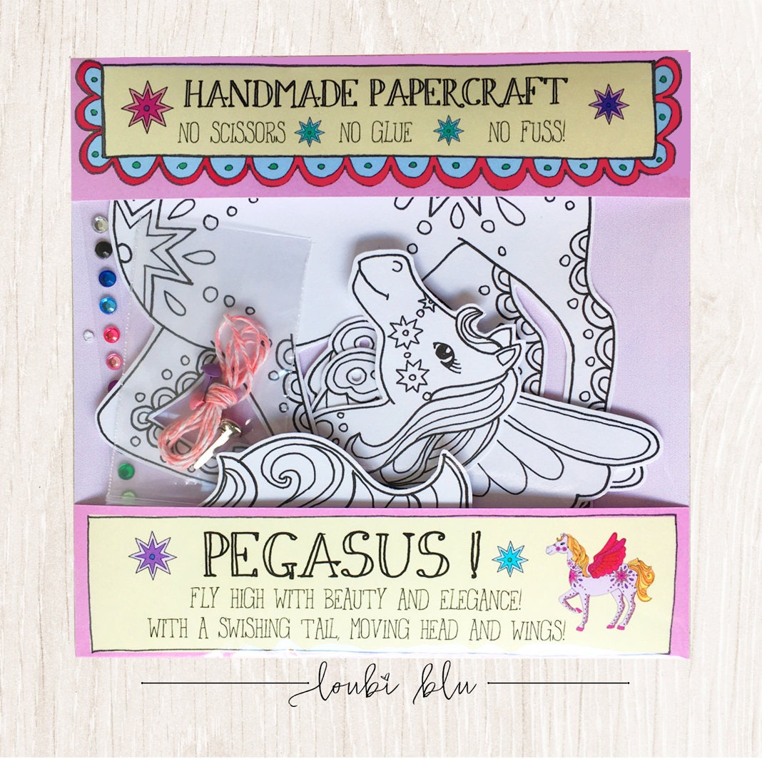 Pegasus Horse Craft Kit Childrens Paper Craft Paper Diy