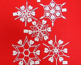 PDF Patterns for 5 Crocheted Snowflakes - set 33