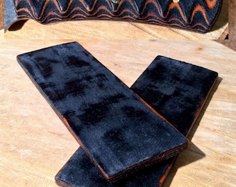 Black & Orange Micarta Knife Scales Pair 5 1/2"x 2"x 1/4" Custom Hand Made