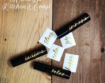 Essential Oil Labels, VINYL DECAL ONLY, Bottle Labels, Aromatherapy Labels, Roller Labels, 10mL bottle label