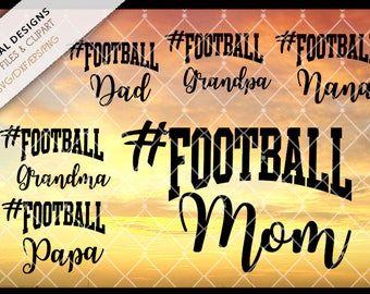 Download Football SVG Files Mom Dad Grandpa Grandma Nana Papa