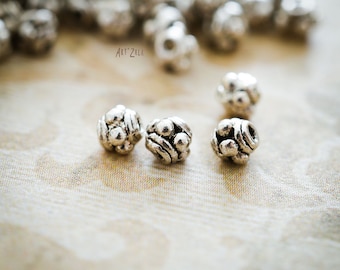 3 mm, 40 Silvered metal Spacer Beads, Antique Silver, size 3mm, DIY Jewelry Making Supplies Findings Separators