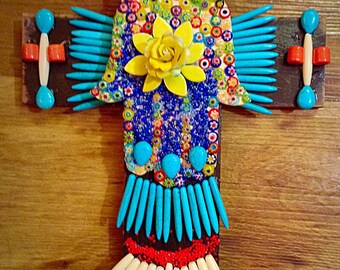 Mosaic and beaded crosses
