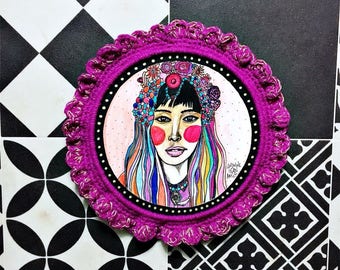 Frame hook and also portrait illustration