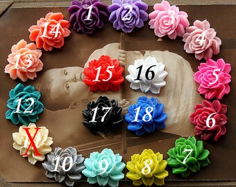 10PCS 18colors Wholesale Beautiful Mix Colorful Rose Flower Resin Cabochon --20X23mm(CAB-BW-MIXSS)