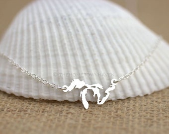 Great Lakes Necklace - I heart Minnesota, Lake Michigan, Lake superior, Midwestern pride, Midwest