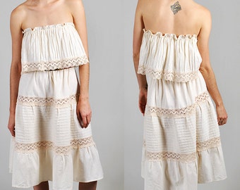 Gorgeous off-the-shoulder 1970's Gunne Sax peasant dress S5