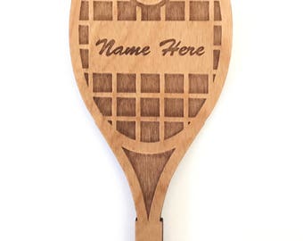 Personalized Wood Tennis Ornament