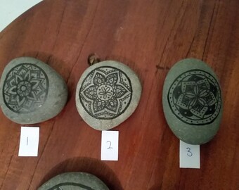 drawn Mandala rocks