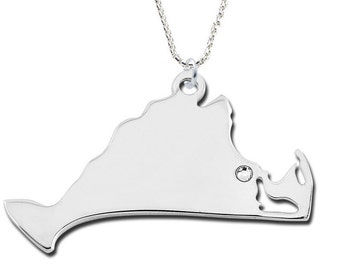 Sterling Silver Marthas Vineyard charm on chain