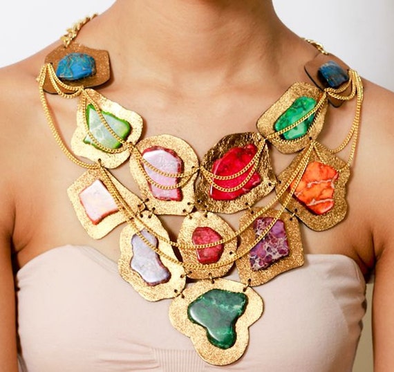 Makeda Bib Necklace Statement Necklace Large High Fashion