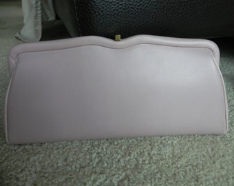 1960's or 70's Light Pink Vinyl Clutch Purse