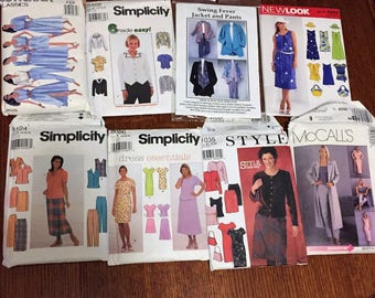 8 Sewing Patterns from 1990 and 2000's Simplicity and McCall's