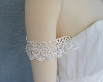 Detachable Off White Scalloped Lace Straps to Add to your Wedding Dress it Can be Customize