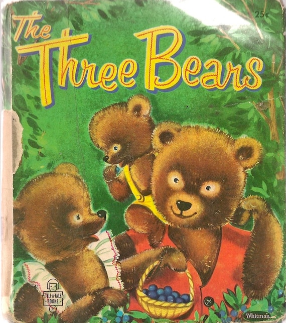 The Three Bears a Whitman Tell-a-Tale Book + Suzanne + 1955 + Vintage Kids Book