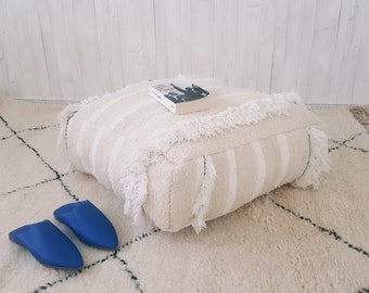 25%OFF**Large Moroccan pouf 62x60x20 Tribal pouf, Berber pouf,Floor pouf, Square Pouf,