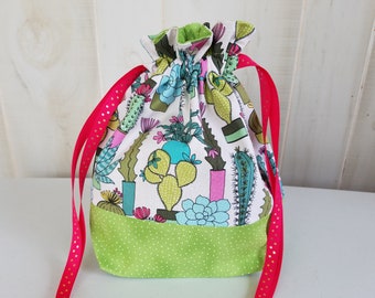 Sock Project Bag: Cacti and Succulents