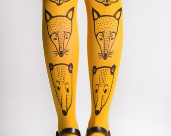 TOTEM ANIMALS Hand printed tights