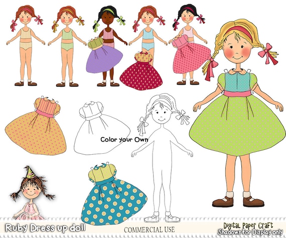 Paper doll Printable doll Cut Out Doll Printable Craft