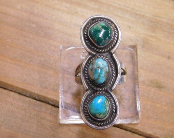 Sterling Silver Turquoise Ring Size 6.75