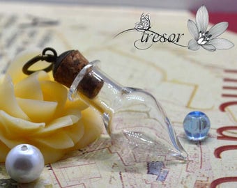 glass vial, bottle, hat, 15x30mm