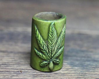 marajuana leaf dreadlock dread barrel bead 12mm
