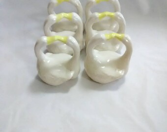 Vintage napkin rings set of 6 necking ducks