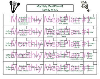 weekly meal plan sheets fits big happy planner 24 week pack
