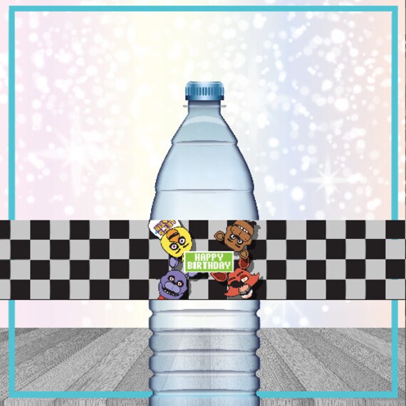 Five Nights at Freddy's Water Bottle Labels FNAF Birthday