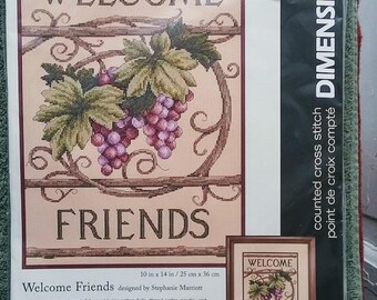 DIMENSIONS Counted Cross Stitch Kit Welcome Friends