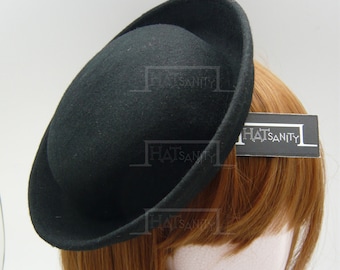 TRENDY Fashion Plain Wool Felt Miniature Bowler Hat Fascinator - Black