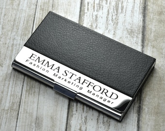 Personalized Business Card Holder, Engraved Monogrammed Business Card Holder, Business Gift, Corporate, Graduation, Christmas Holiday Gift