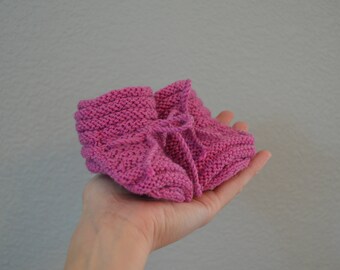 Knit baby boots (Wool, Bamboo, Silk)