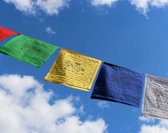 Cotton Tibetan Windhorse Prayer Flags Set of 10