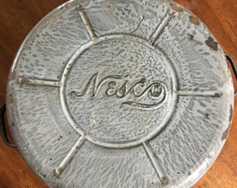Vintage Nesco Gray Molted Enamel Ware Dish