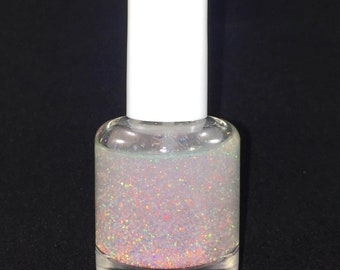 Crushed White Opal Nail Polish 10 Free 15ml Glass Bottle
