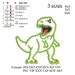Scary T-rex Dinosaur Applique Embroidery Design,Dinosaur embroidery pattern No 528 ... 3 sizes