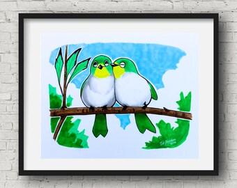 Love birds Art Print 8x10