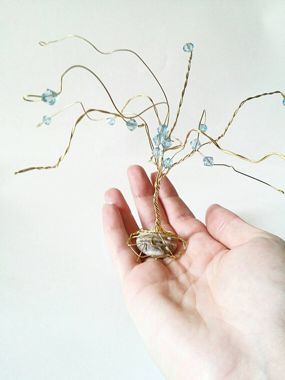 Gold wire decor tree of life with beads wire decor tree boho