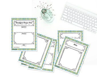 recipe sheets printable