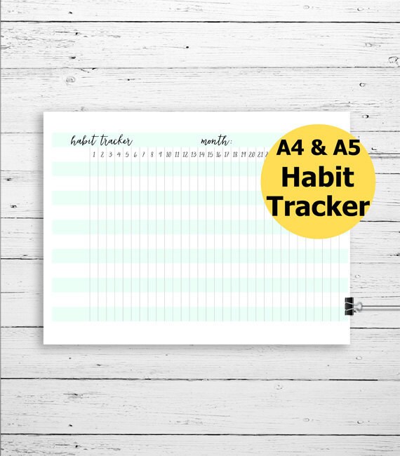 items similar to printable habit tracker monthly habit tracker