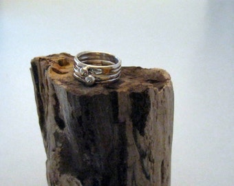 Two stackable sterling silver rings