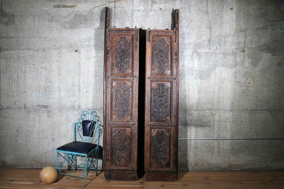 Antique Door Set Heavily Carved Teak Wood Indian Haveli Doors Like this item? - Antique Door Set Heavily Carved Teak Wood Indian Haveli Doors